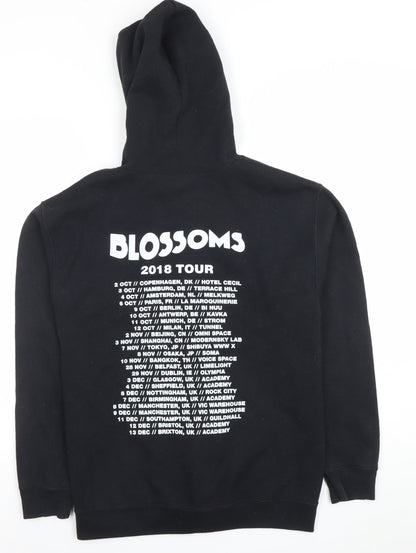 Womens UK Size S Gildan Black Full Zip Hoodie