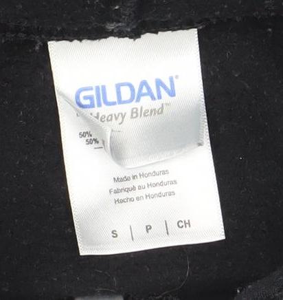 Womens UK Size S Gildan Black Full Zip Hoodie