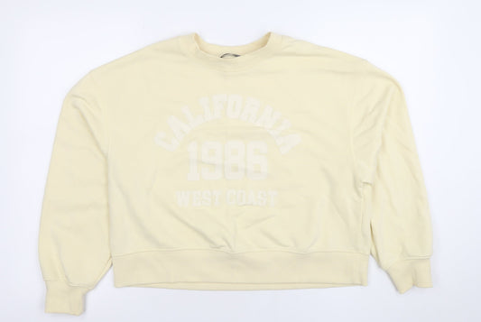 Dunnes Women Beige California 1986 Crew Neck Sweatshirt Size S