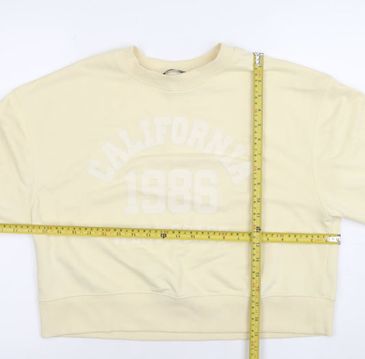 Dunnes Women Beige California 1986 Crew Neck Sweatshirt Size S