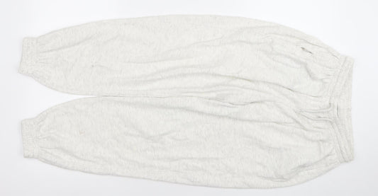 H&M Women Ivory XS Fleece Jogger Sweatpants