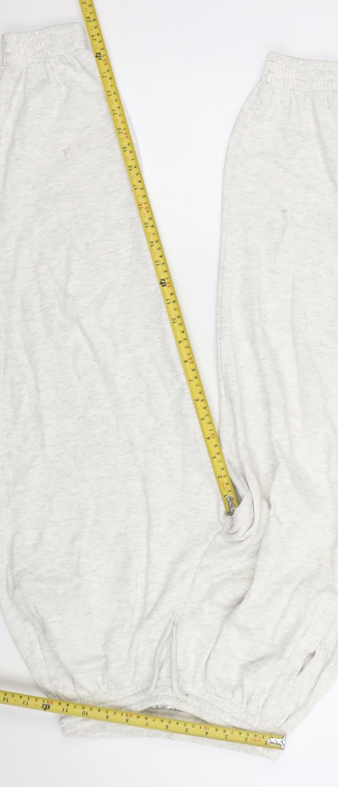 H&M Women Ivory XS Fleece Jogger Sweatpants