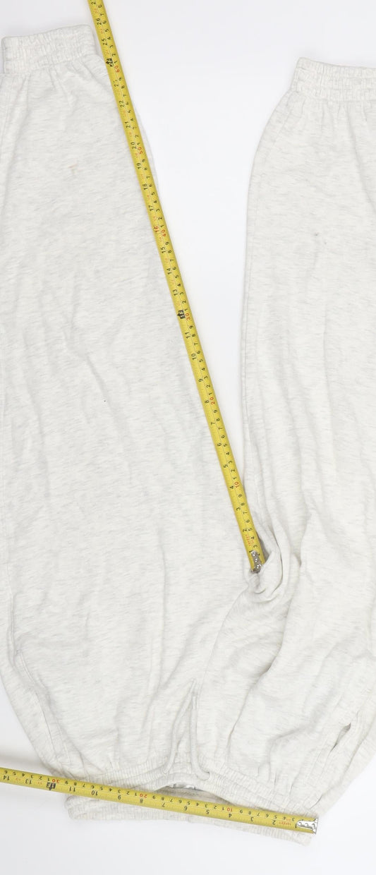 H&M Women Ivory XS Fleece Jogger Sweatpants