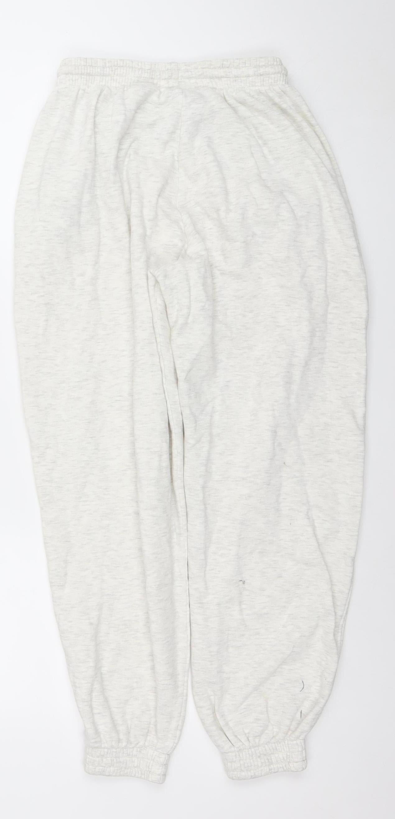 H&M Women Ivory XS Fleece Jogger Sweatpants