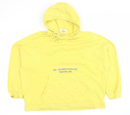 Womens UK Size 12 Pull&Bear Yellow Pullover Hoodie