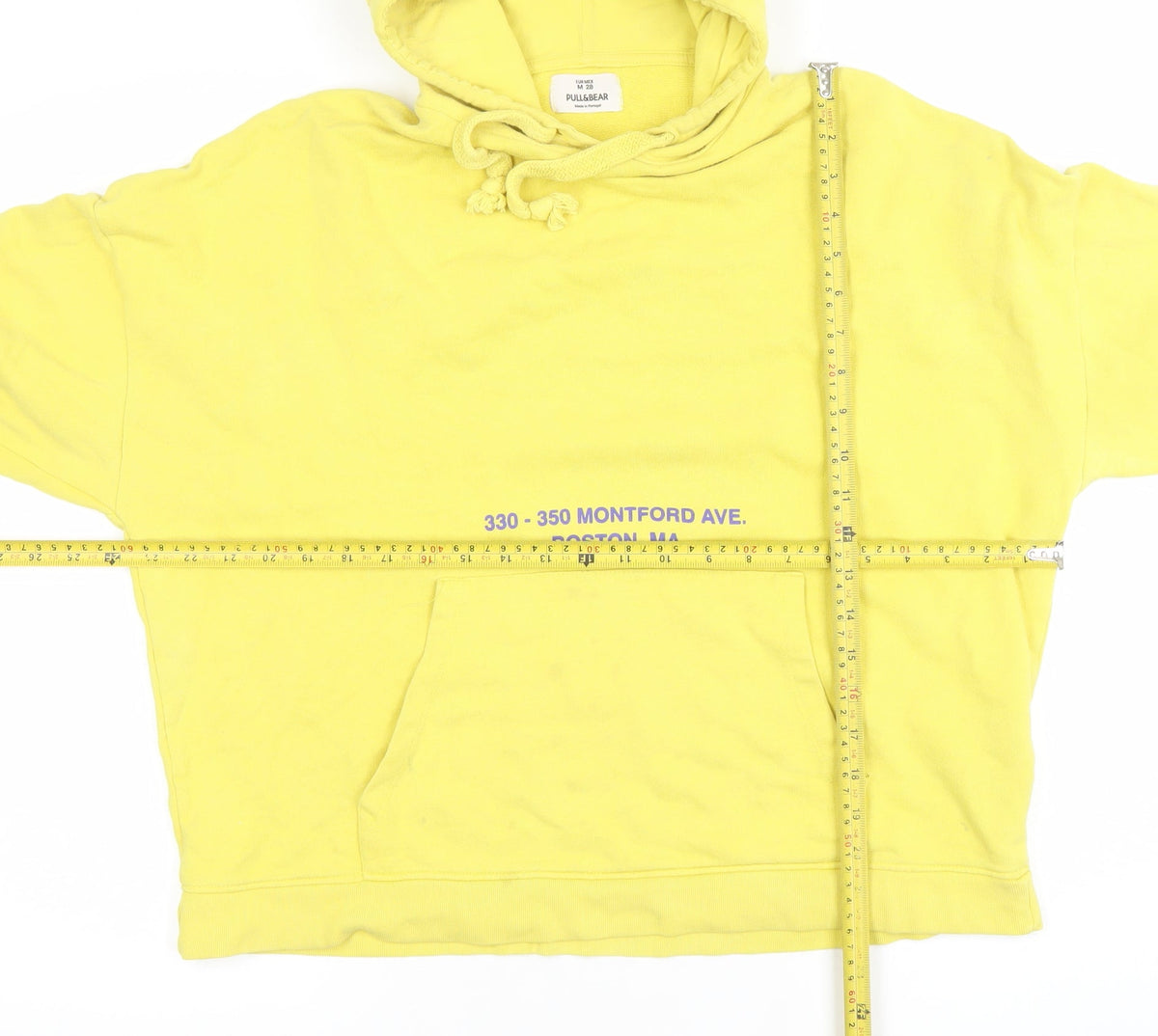 Womens UK Size 12 Pull&Bear Yellow Pullover Hoodie