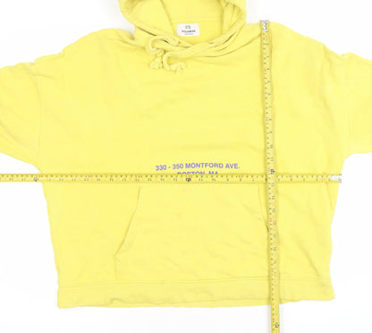 Womens UK Size 12 Pull&Bear Yellow Pullover Hoodie