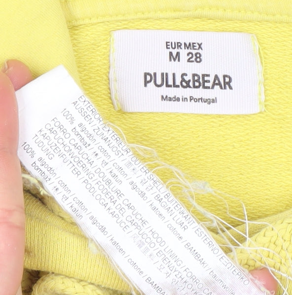 Womens UK Size 12 Pull&Bear Yellow Pullover Hoodie