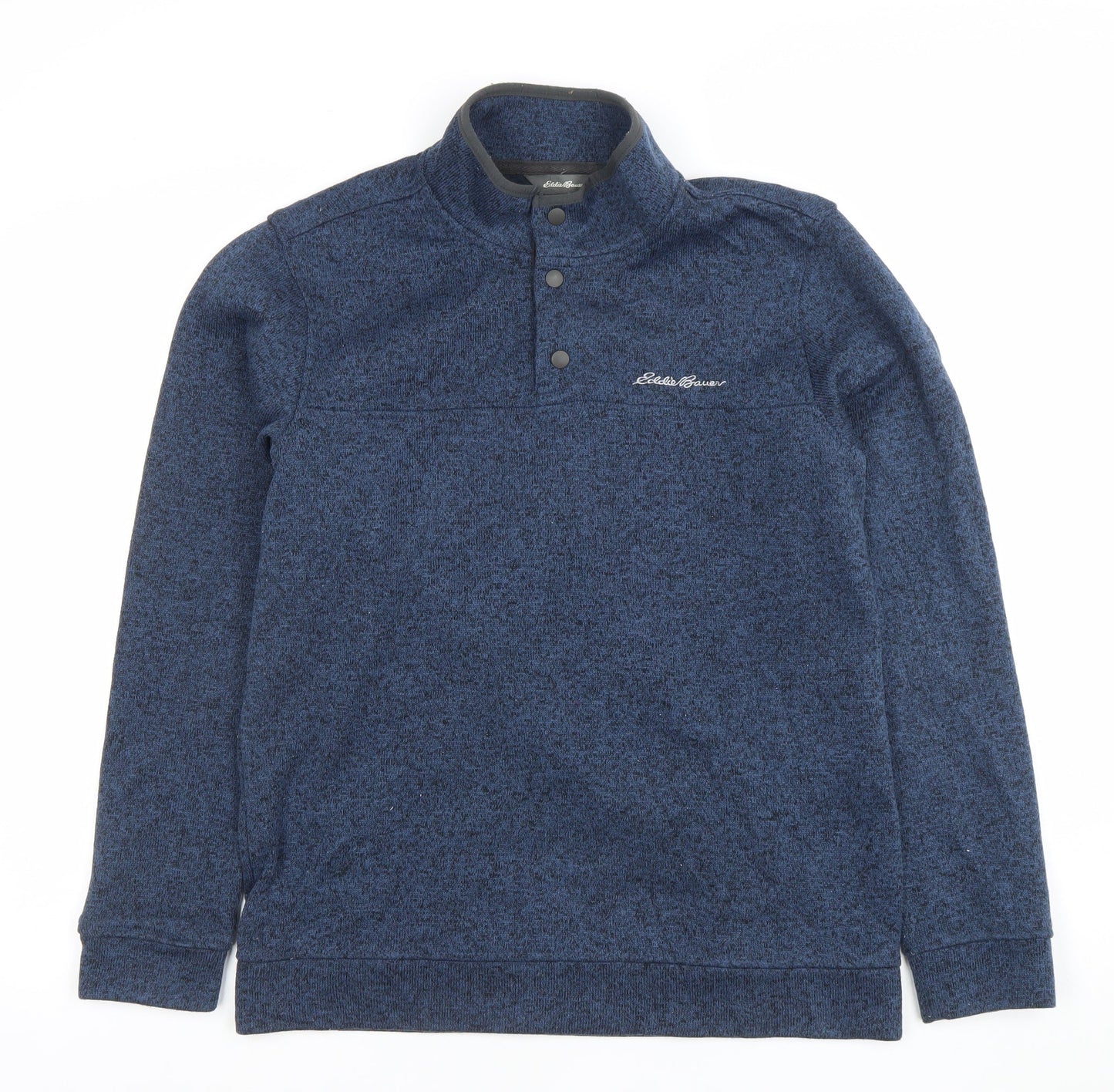 Mens UK Size M Eddie Bauer Blue Henley Sweatshirt