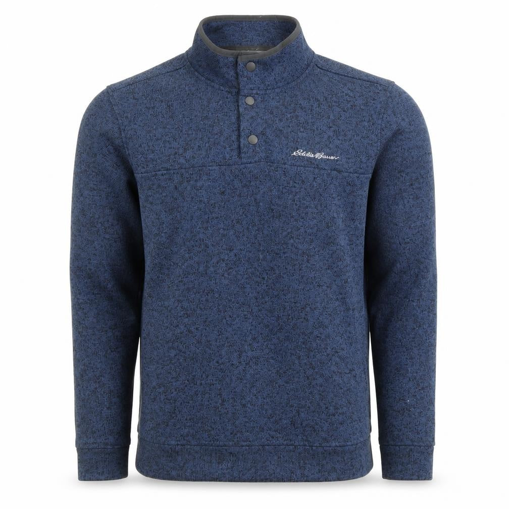 Mens UK Size M Eddie Bauer Blue Henley Sweatshirt