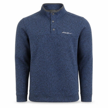 Mens UK Size M Eddie Bauer Blue Henley Sweatshirt