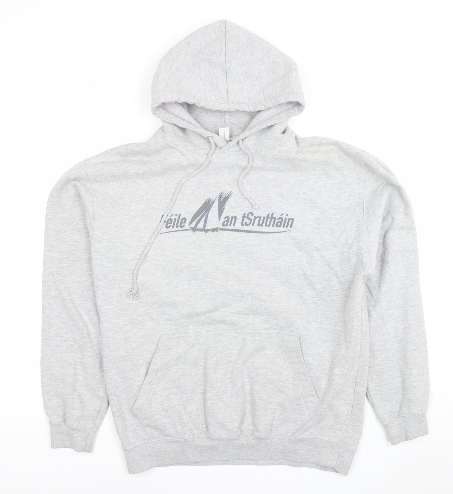 Mens UK Size L Just Hoods Grey Pullover Hoodie