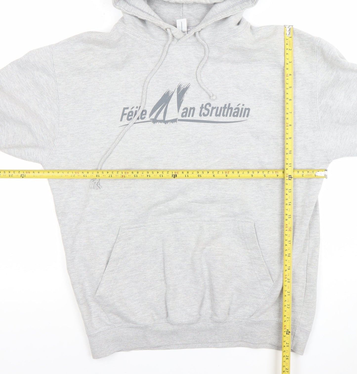 Mens UK Size L Just Hoods Grey Pullover Hoodie