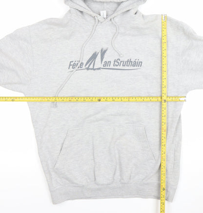 Mens UK Size L Just Hoods Grey Pullover Hoodie