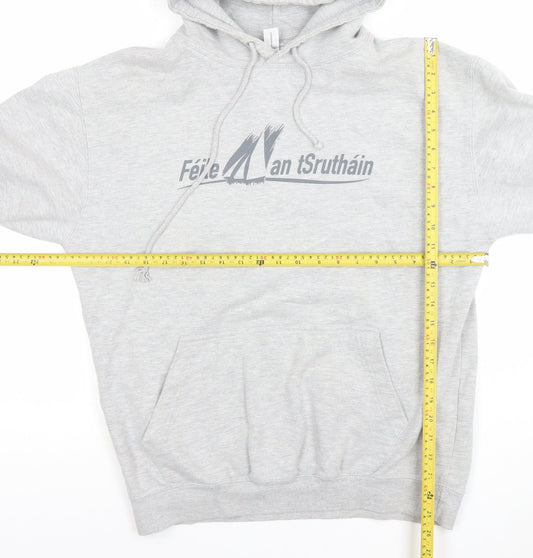 Mens UK Size L Just Hoods Grey Pullover Hoodie