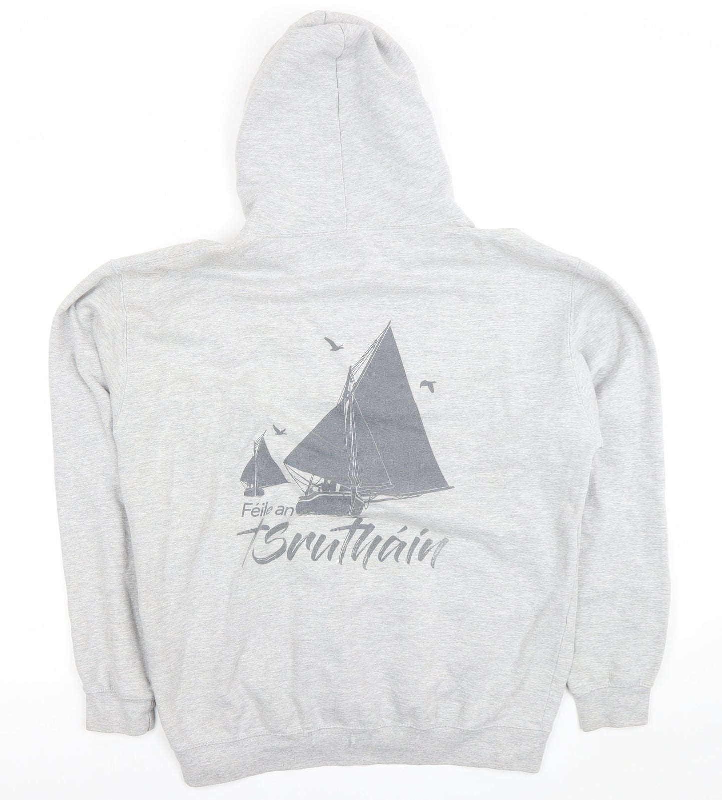 Mens UK Size L Just Hoods Grey Pullover Hoodie