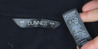 Dunnes Women Black 1/2 Zip Pullover Sweatshirt Size L Cotton Blend
