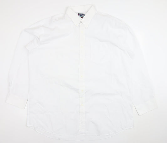 Mens UK Collar Size 46 Roundtree & Yorke Smart White  Dress Shirt