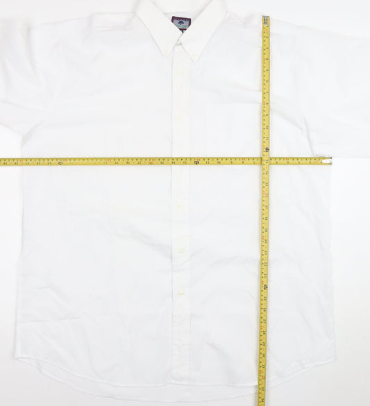 Mens UK Collar Size 46 Roundtree & Yorke Smart White  Dress Shirt