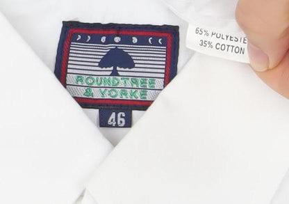 Mens UK Collar Size 46 Roundtree & Yorke Smart White  Dress Shirt