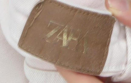 Zara Women Ivory Regular Fit Mid Rise Straight Leg Jeans Size 12