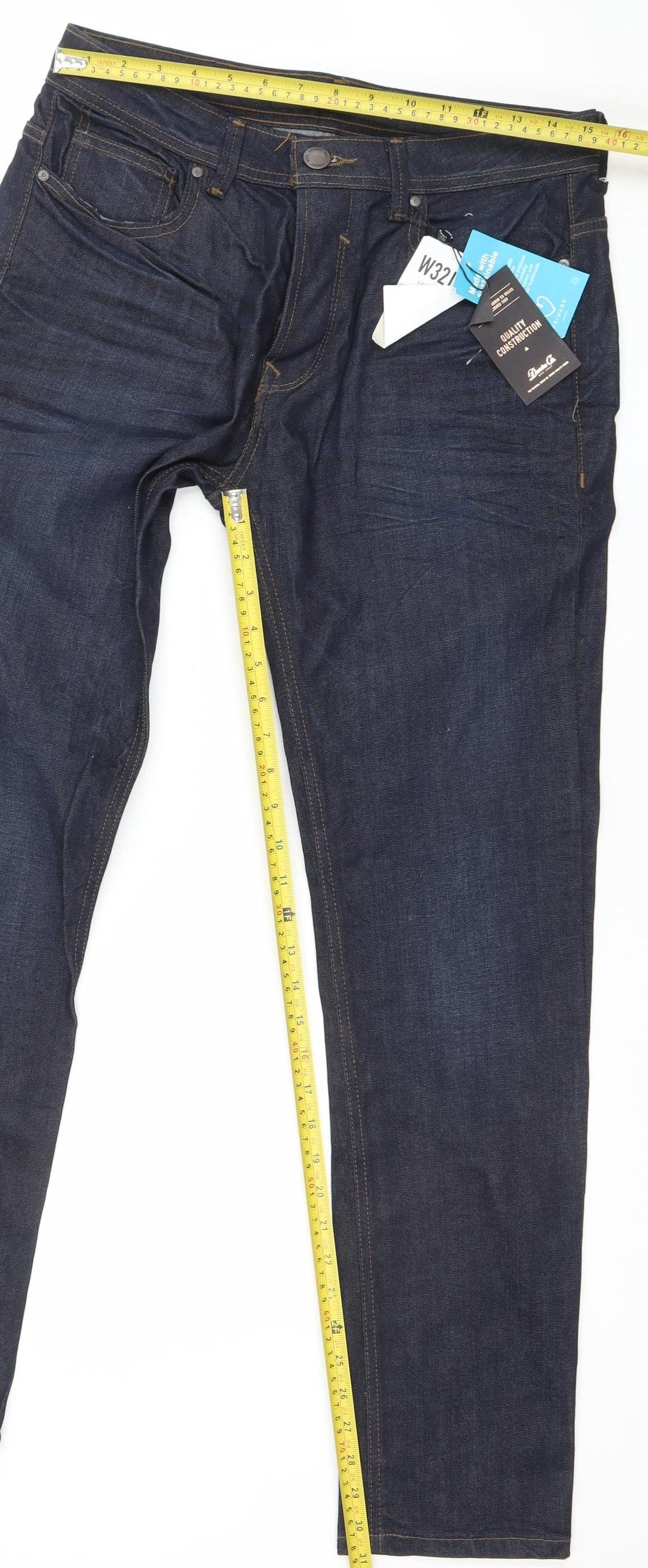 Denim Co. Men's Blue Slim Fit Jeans W32 L32 Dark Wash Denim