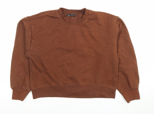 Womens UK Size L Zara Brown Pullover Sweatshirt