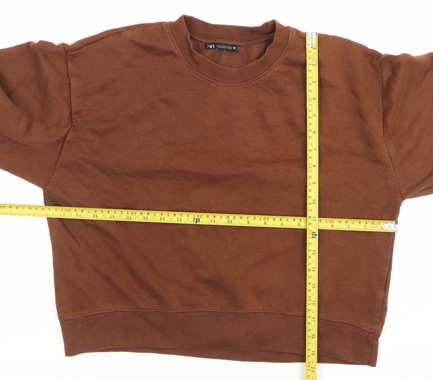 Womens UK Size L Zara Brown Pullover Sweatshirt