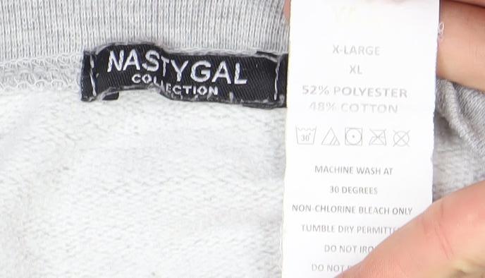 Womens UK Size XL Nasty Gal Grey Pullover Sweatshirt