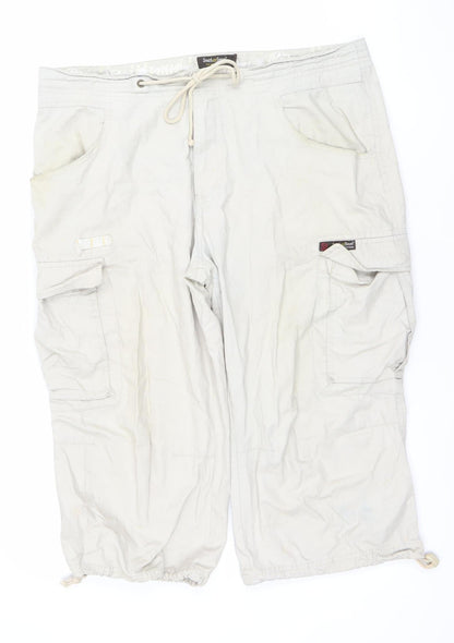 Smith and Jones Men's Beige Cargo Shorts Size 34 Cotton Drawstring