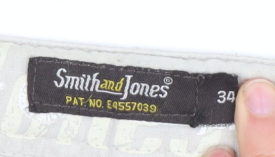 Smith and Jones Men's Beige Cargo Shorts Size 34 Cotton Drawstring