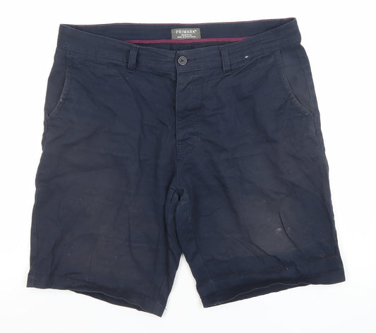 Primark Men's Blue Chino Shorts Size L 36in Regular Fit