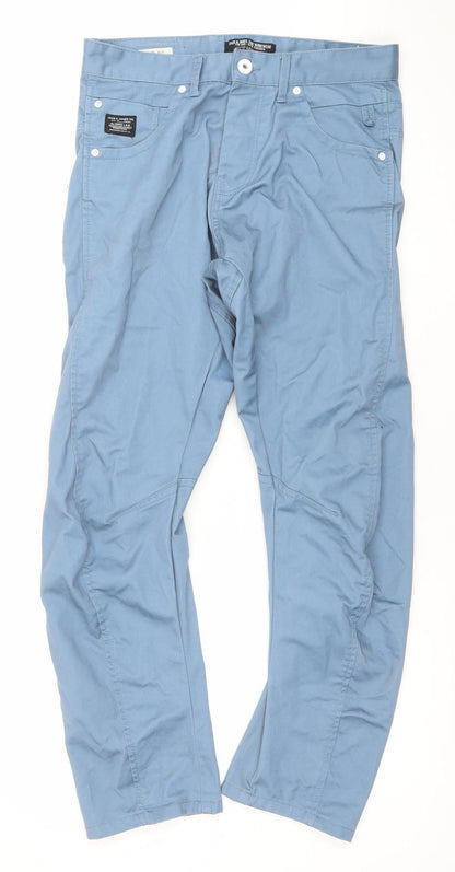 Jack & Jones Men's Blue Slim Straight Jeans Size 33x32 Cotton Denim
