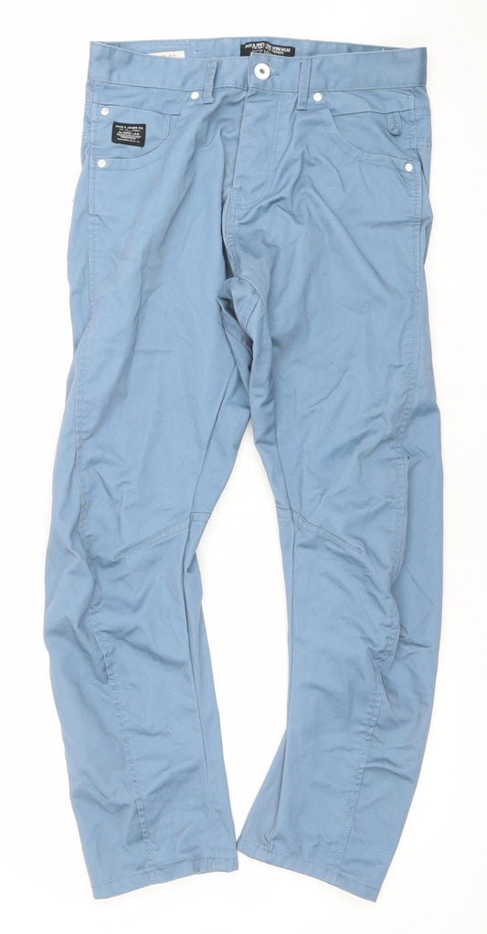 Jack & Jones Men's Blue Slim Straight Jeans Size 33x32 Cotton Denim