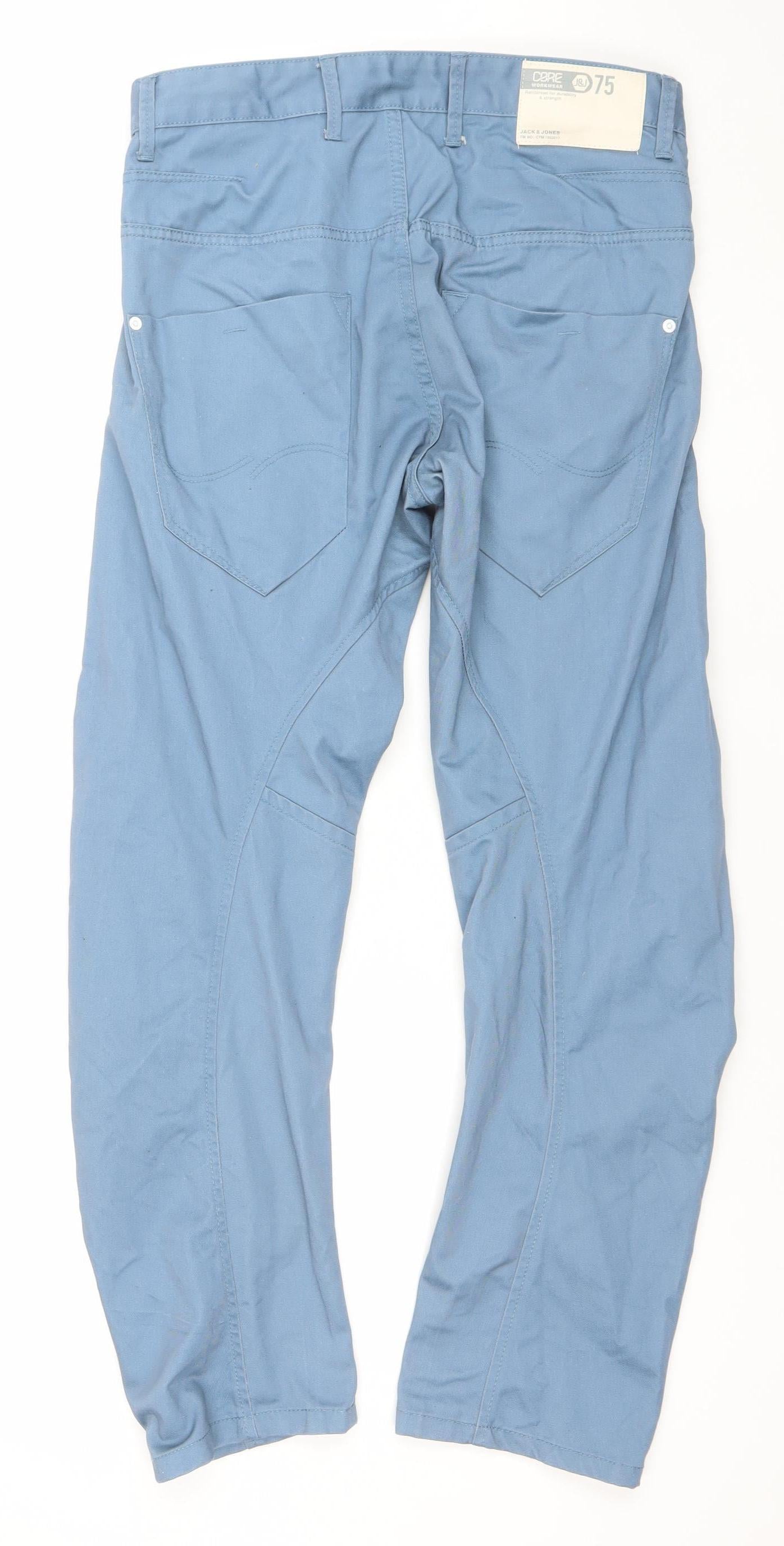 Jack & Jones Men's Blue Slim Straight Jeans Size 33x32 Cotton Denim