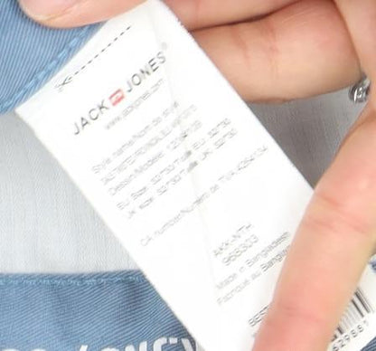 Jack & Jones Men's Blue Slim Straight Jeans Size 33x32 Cotton Denim