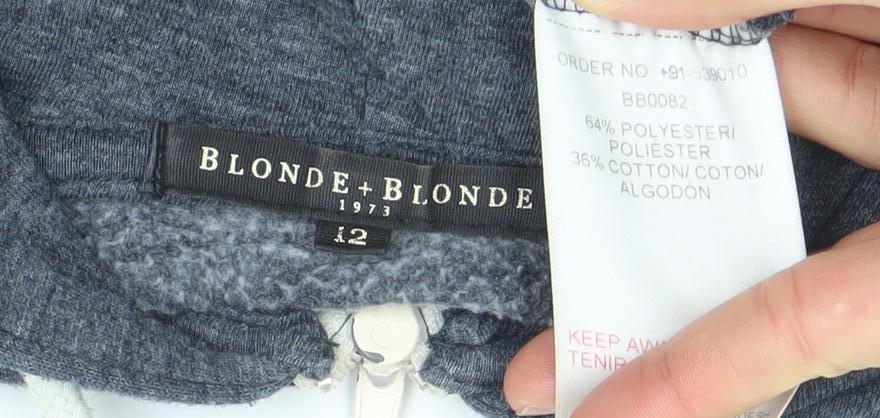 Womens UK Size 12 Blonde + Blonde Blue Full Zip Hoodie