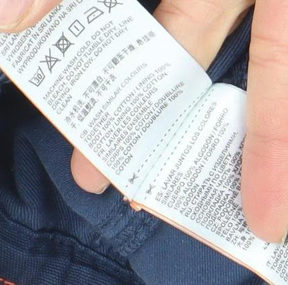 Superdry Men Blue Cargo Shorts 32 Regular Fit Cotton Stretch