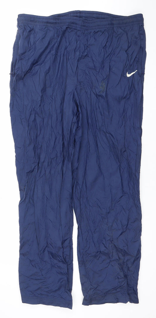 Mens UK Size 2XL Nike Regular Fit Track Pants Blue Trousers