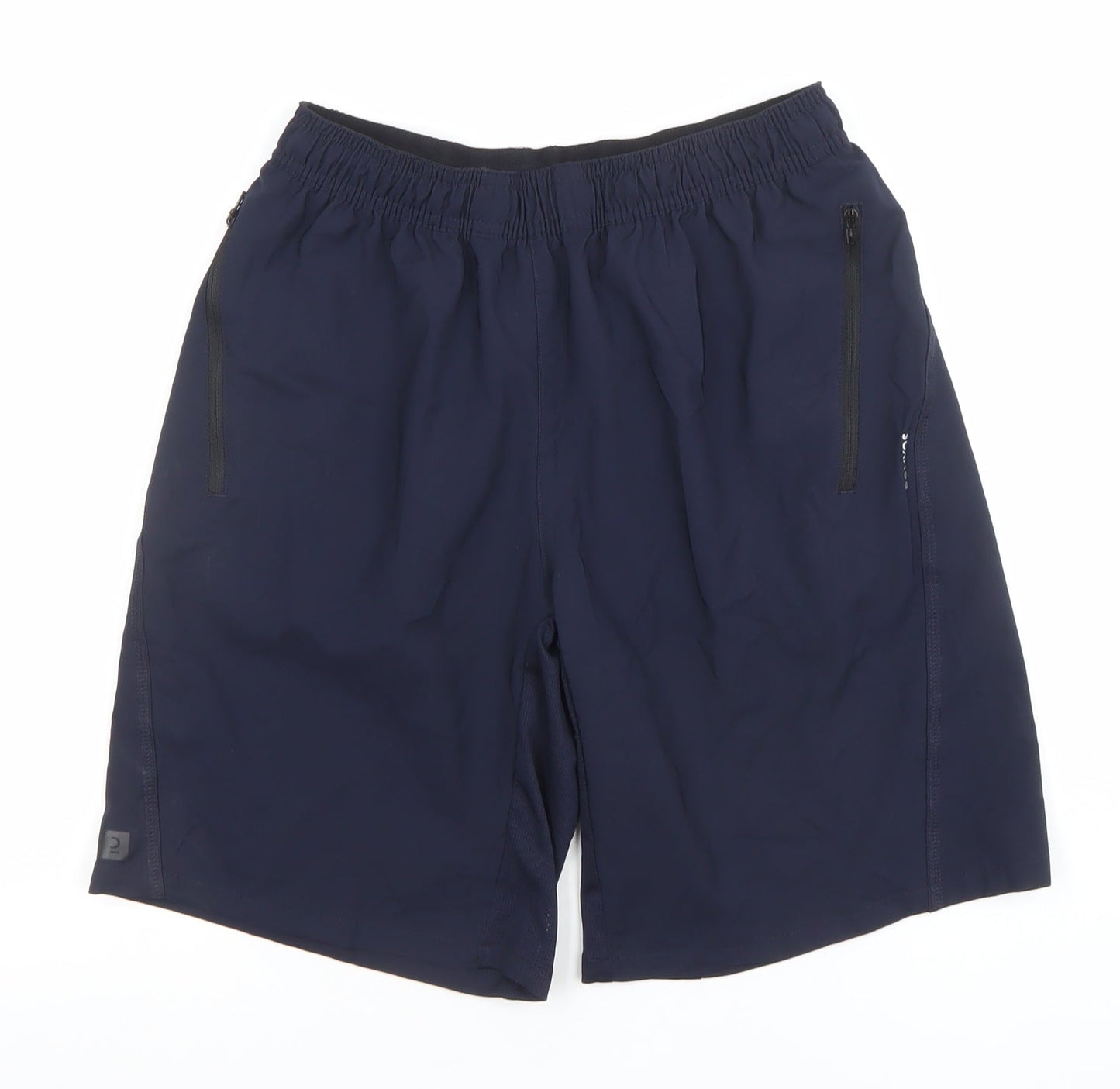 Decathlon Mens Black Running Shorts S Polyester Elastic Waist Quick Dry