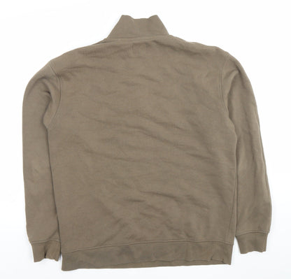 Mens UK Size L JACK & JONES Brown Henley Sweatshirt