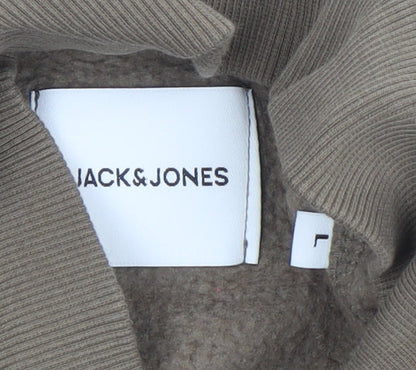Mens UK Size L JACK & JONES Brown Henley Sweatshirt