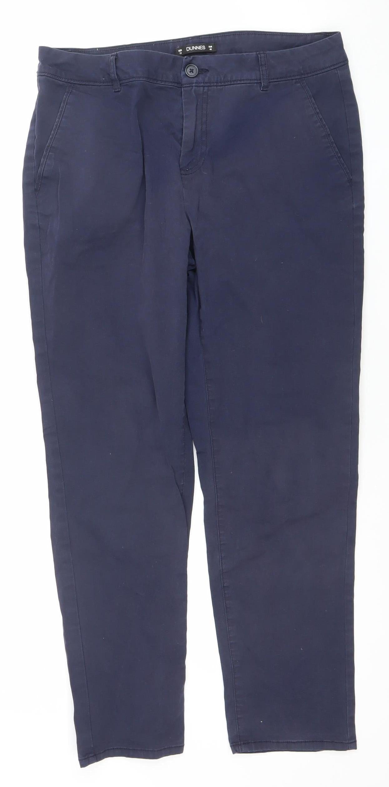 Womens UK Size 12 Dunnes Regular Fit Chino Blue Trousers