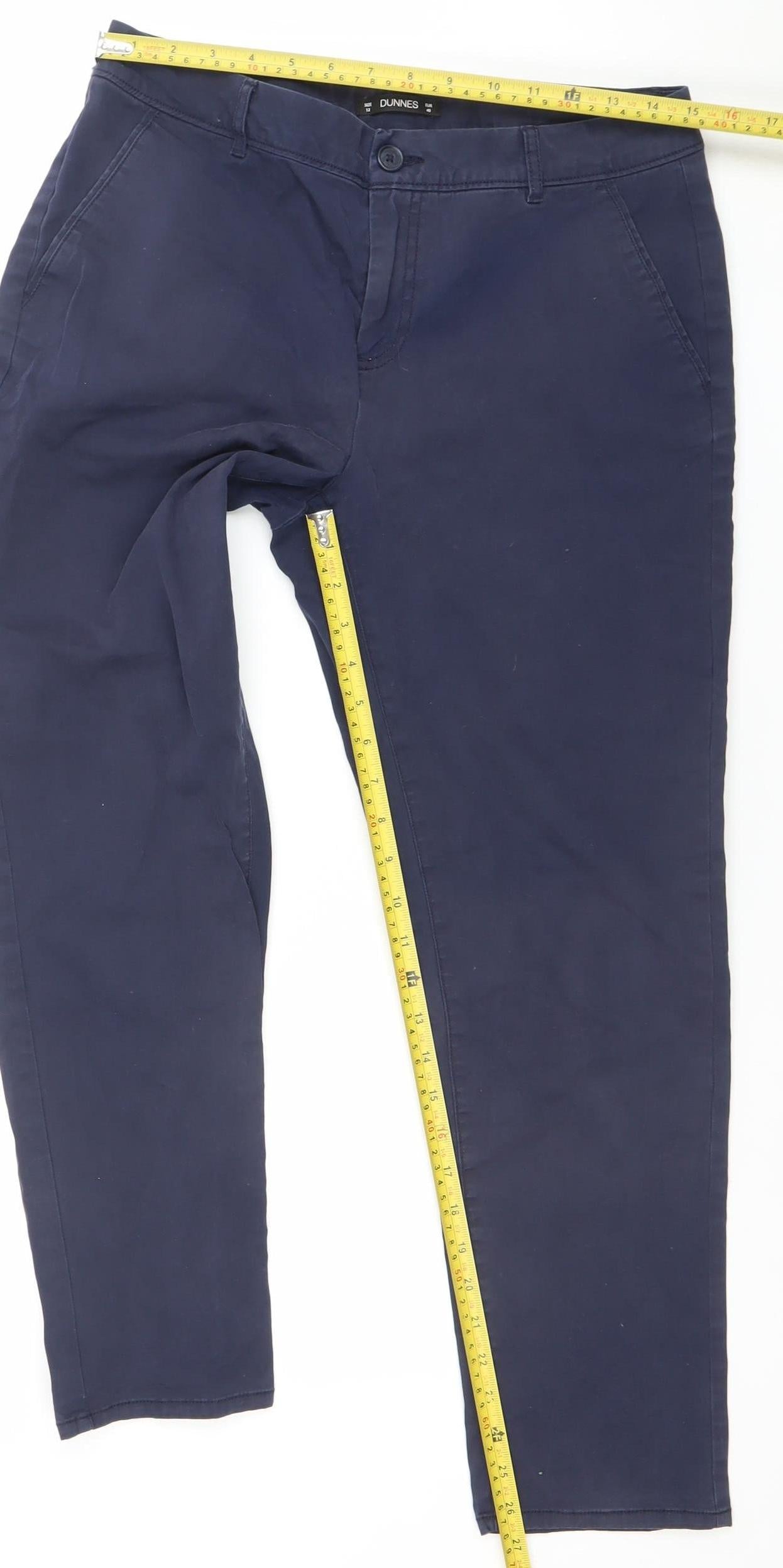 Womens UK Size 12 Dunnes Regular Fit Chino Blue Trousers