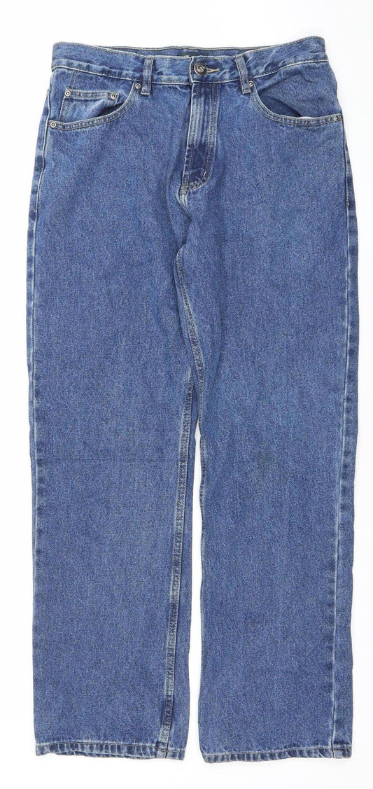 Denim Co. Men's Blue Straight Leg Regular Fit Jeans W32 L30