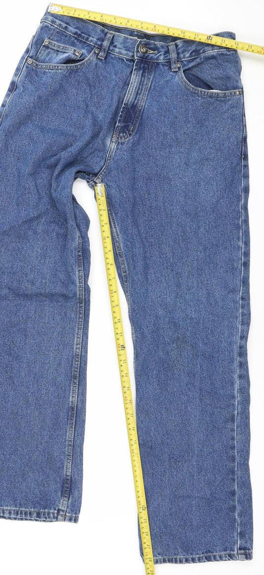 Denim Co. Men's Blue Straight Leg Regular Fit Jeans W32 L30