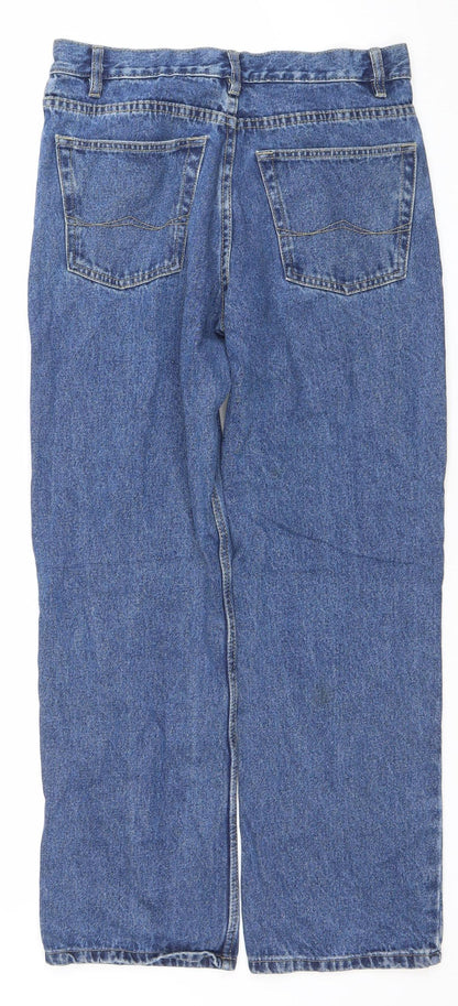 Denim Co. Men's Blue Straight Leg Regular Fit Jeans W32 L30