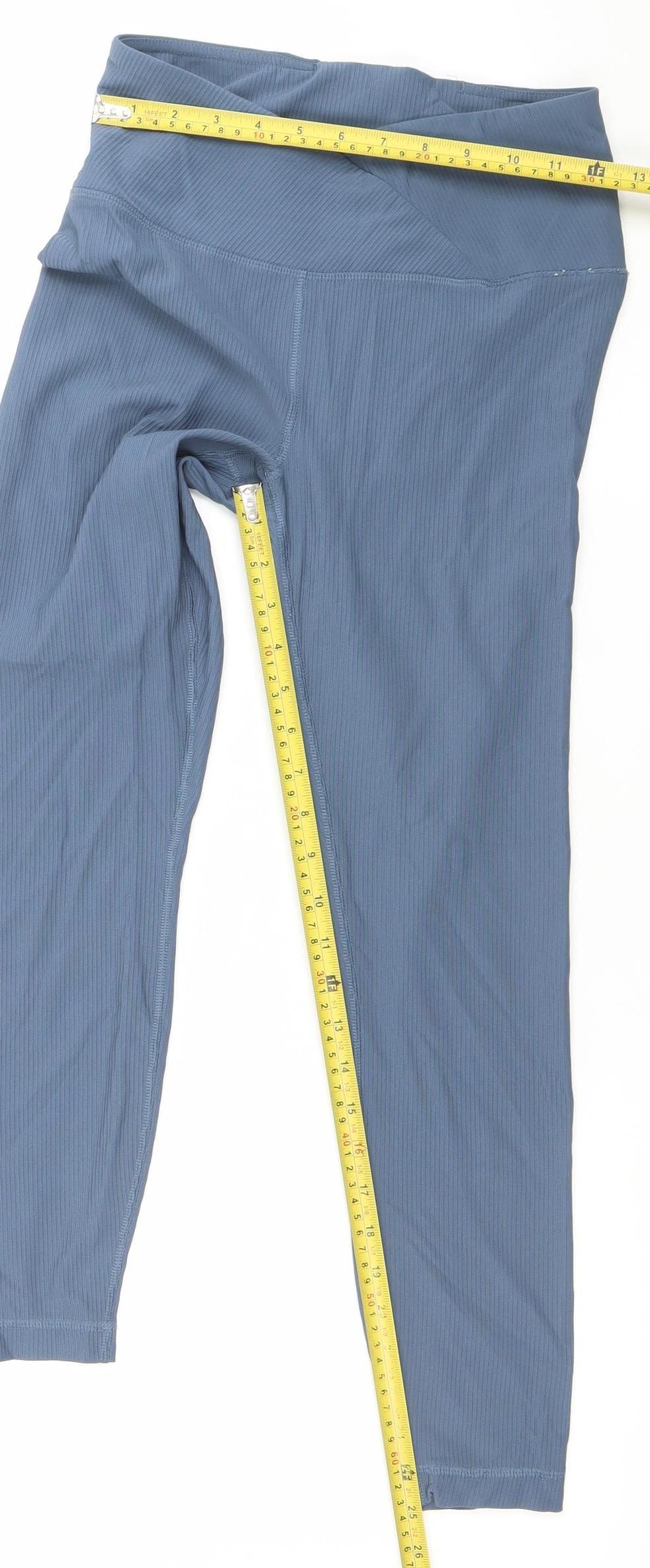 Womens UK Size S 90 Degree Athletic Fit Leggings Blue Leggings