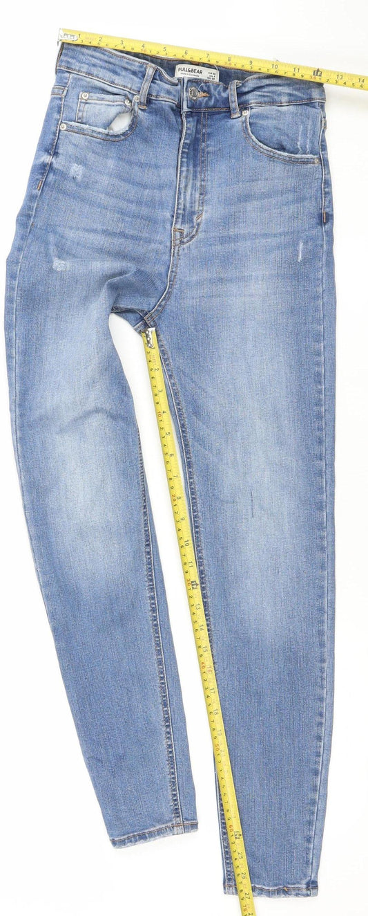 Pull & Bear Women's Blue Mom Jeans Size 8 High Rise Denim