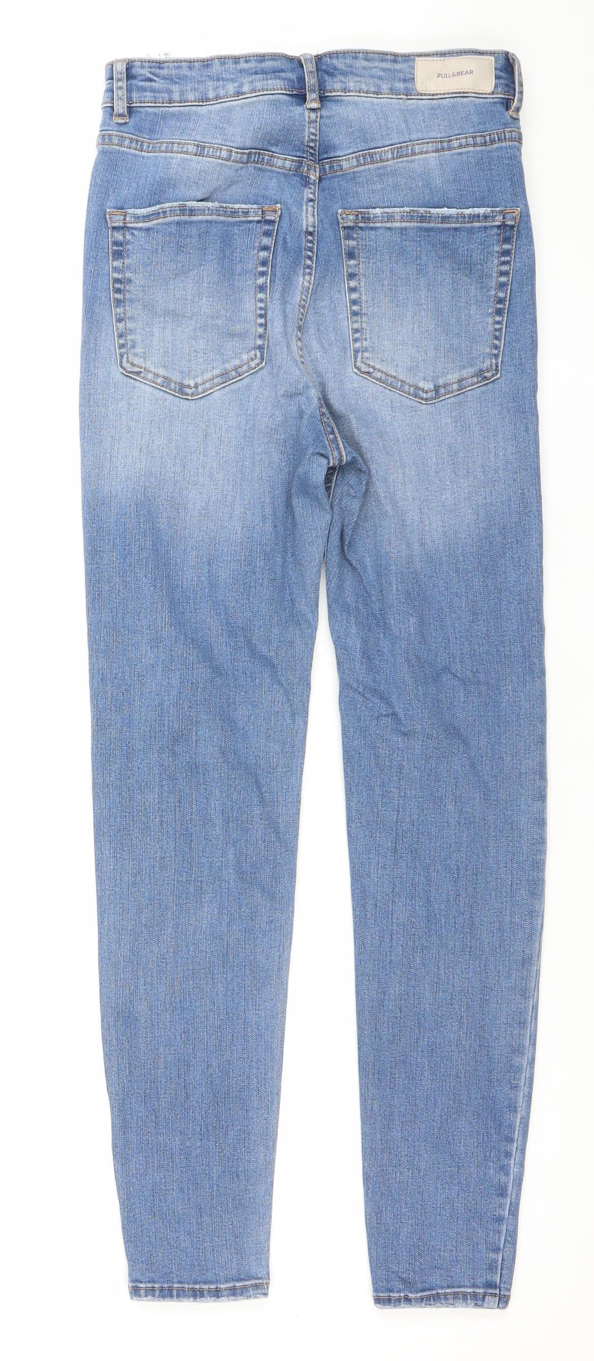 Pull & Bear Women's Blue Mom Jeans Size 8 High Rise Denim